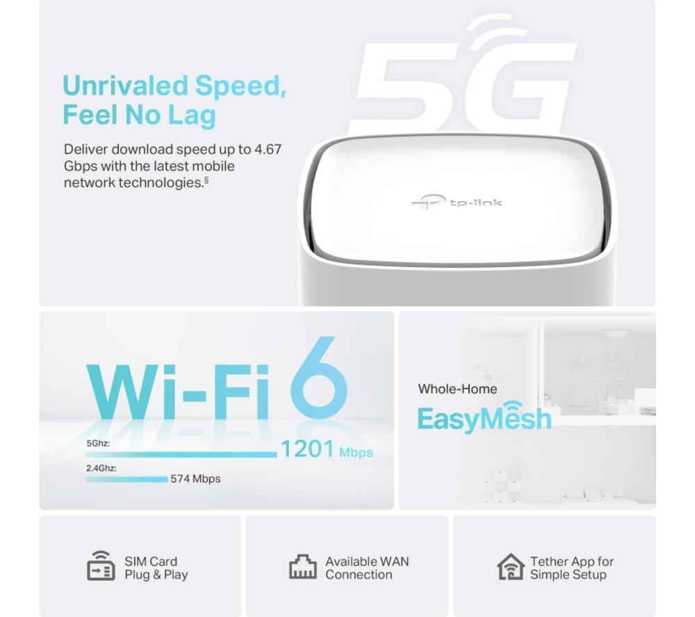 TP-LINK Archer NX200 WiFi 5G Router - AX 1800, Dual-band