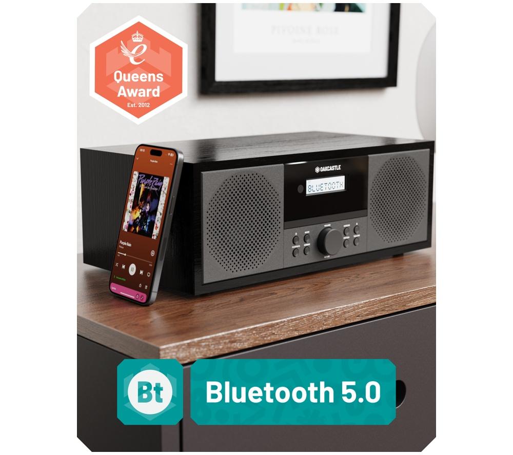 OAKCASTLE DAB500 Bluetooth All-in-One DAB+ CD Player - Black