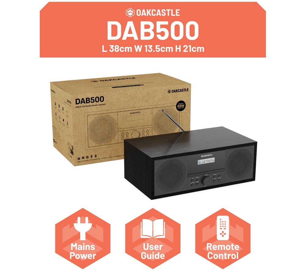 OAKCASTLE DAB500 Bluetooth All-in-One DAB+ CD Player - Black
