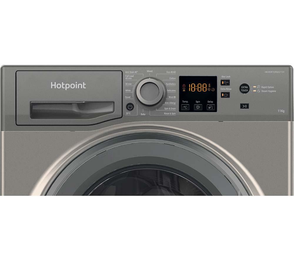HOTPOINT Anti-Stain NSWM 1146 GG UK 11 kg 1400 Spin Washing Machine - Graphite