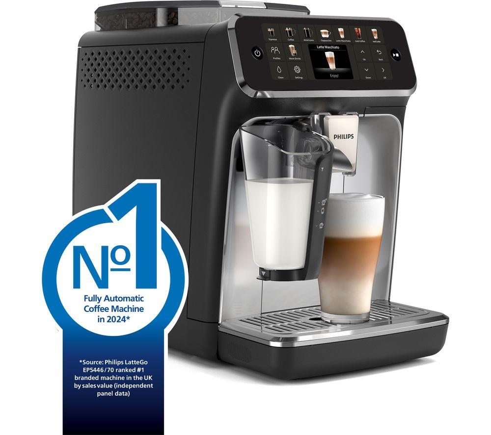 PHILIPS Serie 5500 LatteGo EP5546/70 Kaffeevollautomat - Silber und Schwarz