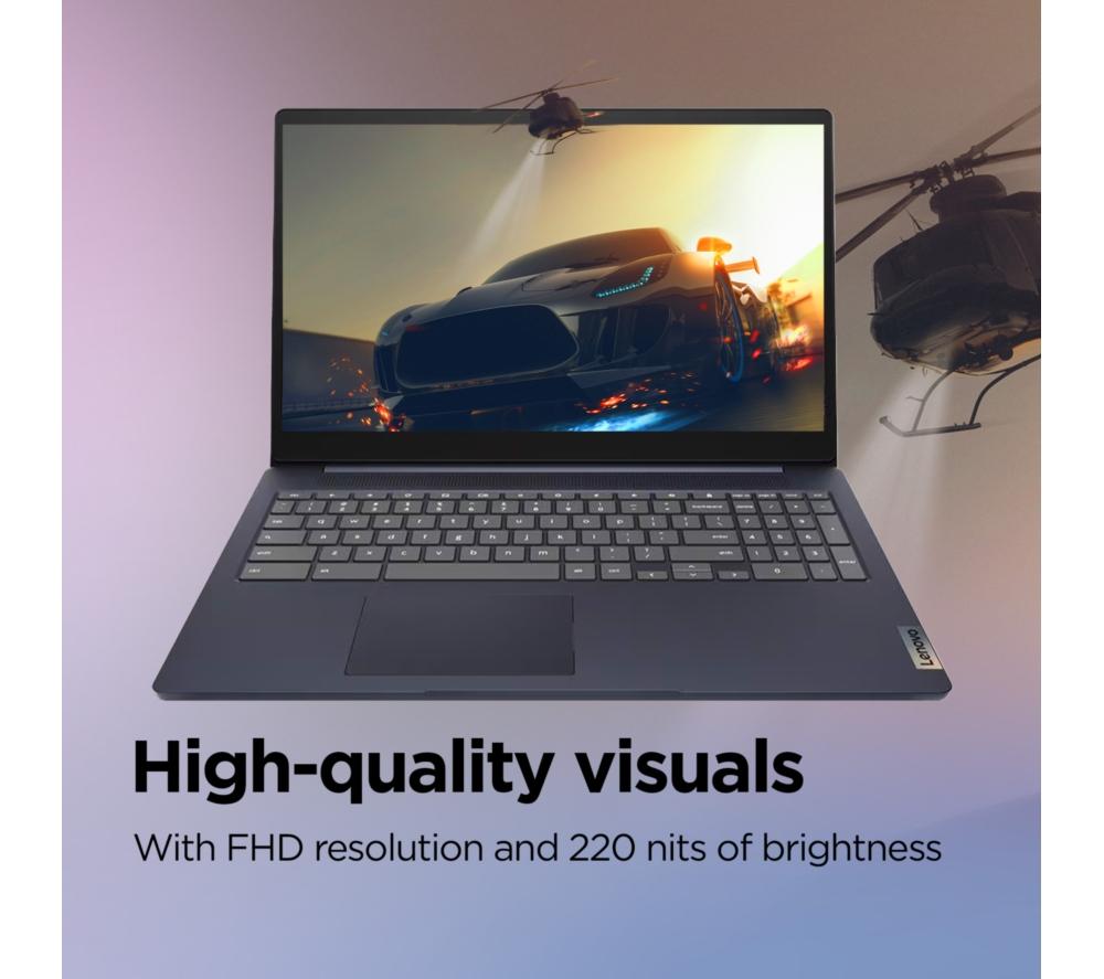 LENOVO IdeaPad Slim 3 15.6" Chromebook - Intel® Celeron®, 128 GB eMMC, Blue