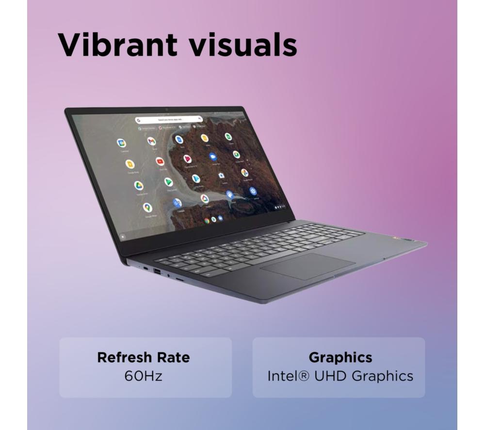 LENOVO IdeaPad Slim 3 15.6" Chromebook - Intel® Celeron®, 128 GB eMMC, Blue