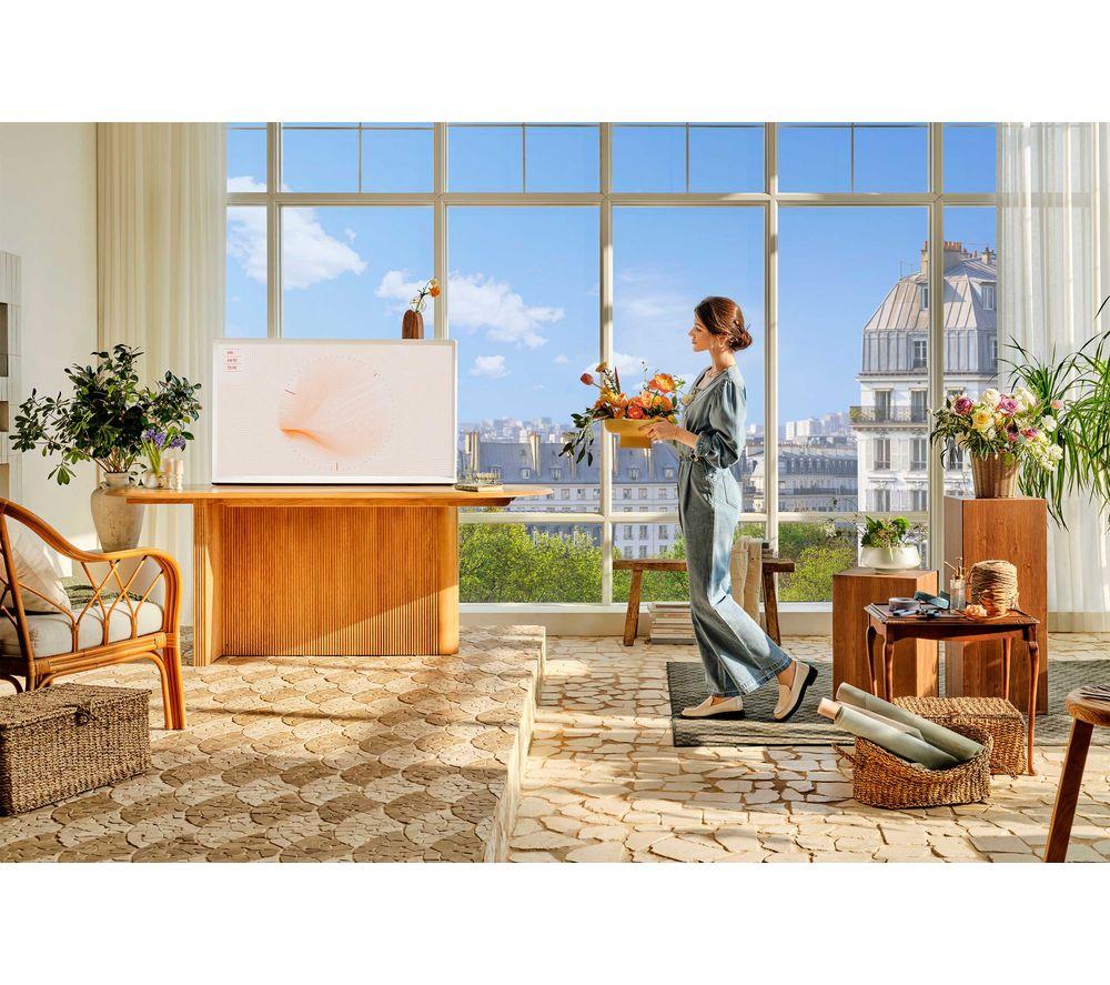 SAMSUNG The Serif LS01D 50" QLED 4K HDR Smart TV in Cloud White 2024 - QE50LS01DA