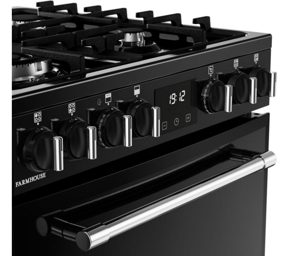Cocina de doble combustible BELLING Farmhouse 60DF - Negro y cromo