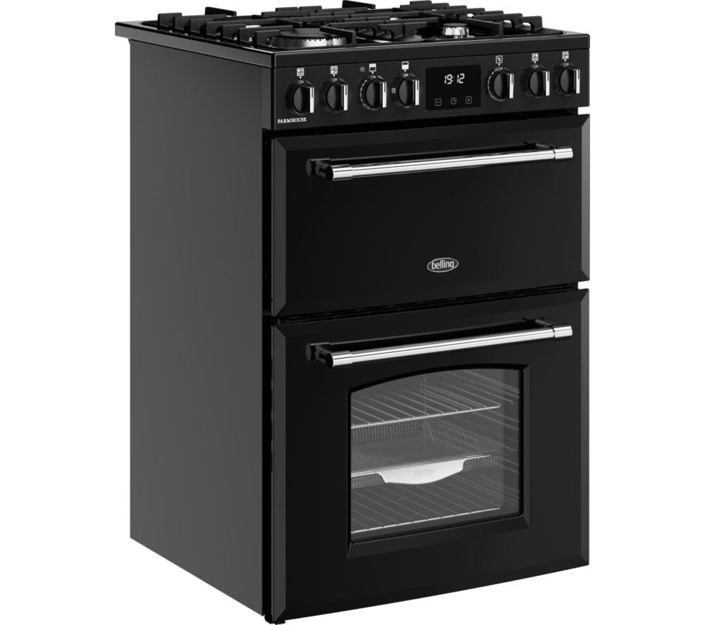Cocina de doble combustible BELLING Farmhouse 60DF - Negro y cromo