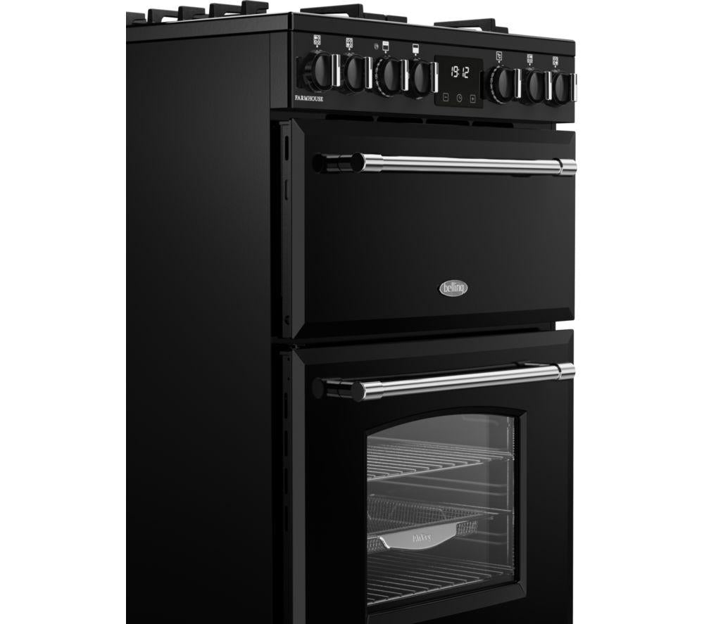 Cocina de doble combustible BELLING Farmhouse 60DF - Negro y cromo