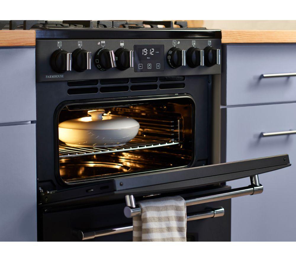 Cocina de doble combustible BELLING Farmhouse 60DF - Negro y cromo