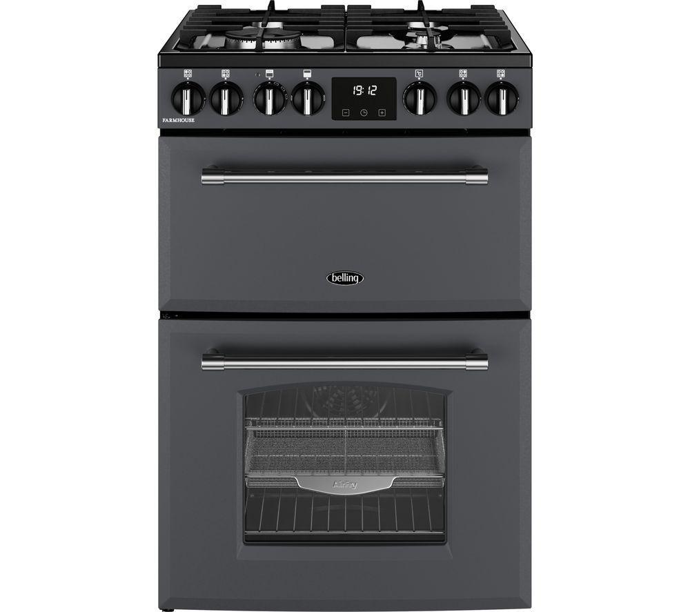 BELLING Farmhouse 60DF Dual Fuel Cooker - Anthracite & Chrome