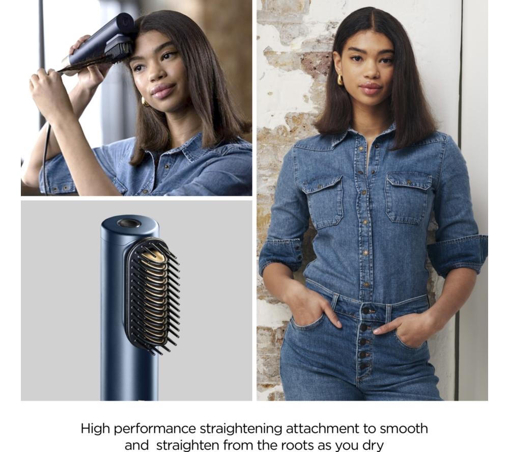 BABYLISS Air Wand Hair Dryer, Styler & Straightener All-in-One - Navy Blue & Gold