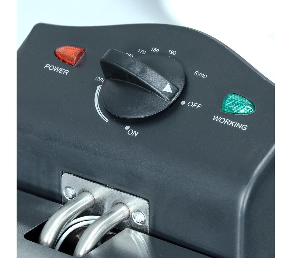 QUEST 35140 Deep Fryer - Black & Silver