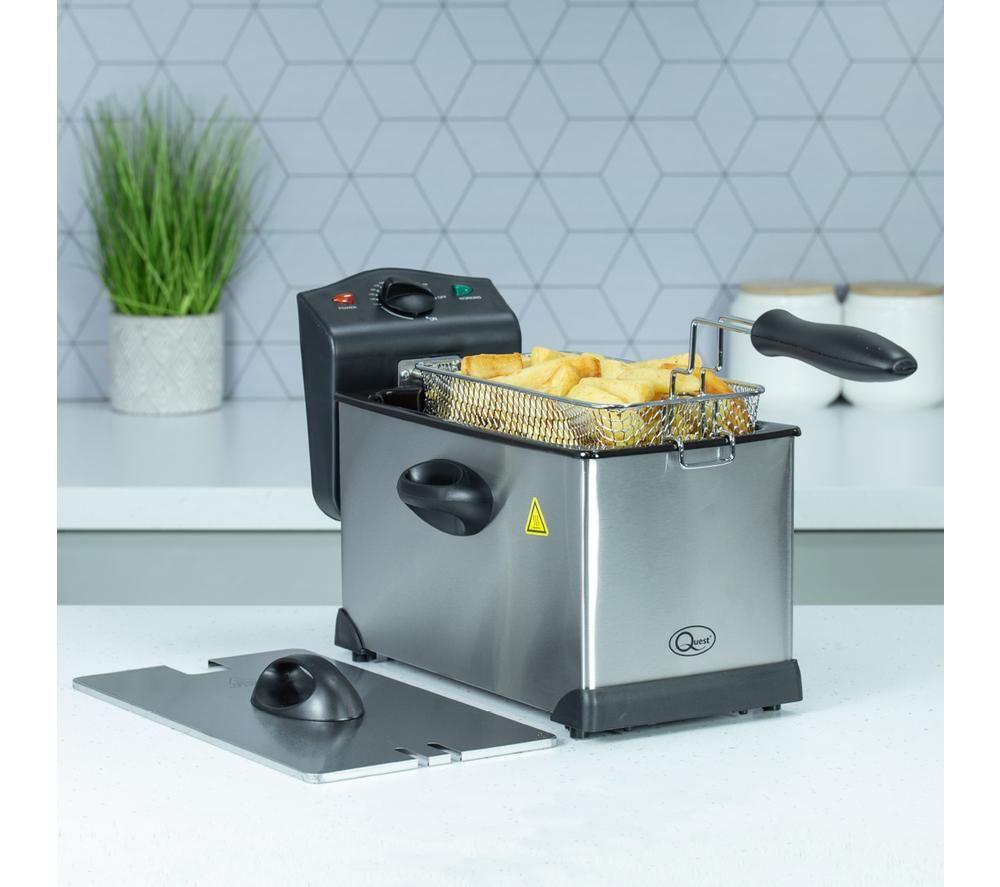 QUEST 35140 Deep Fryer - Black & Silver
