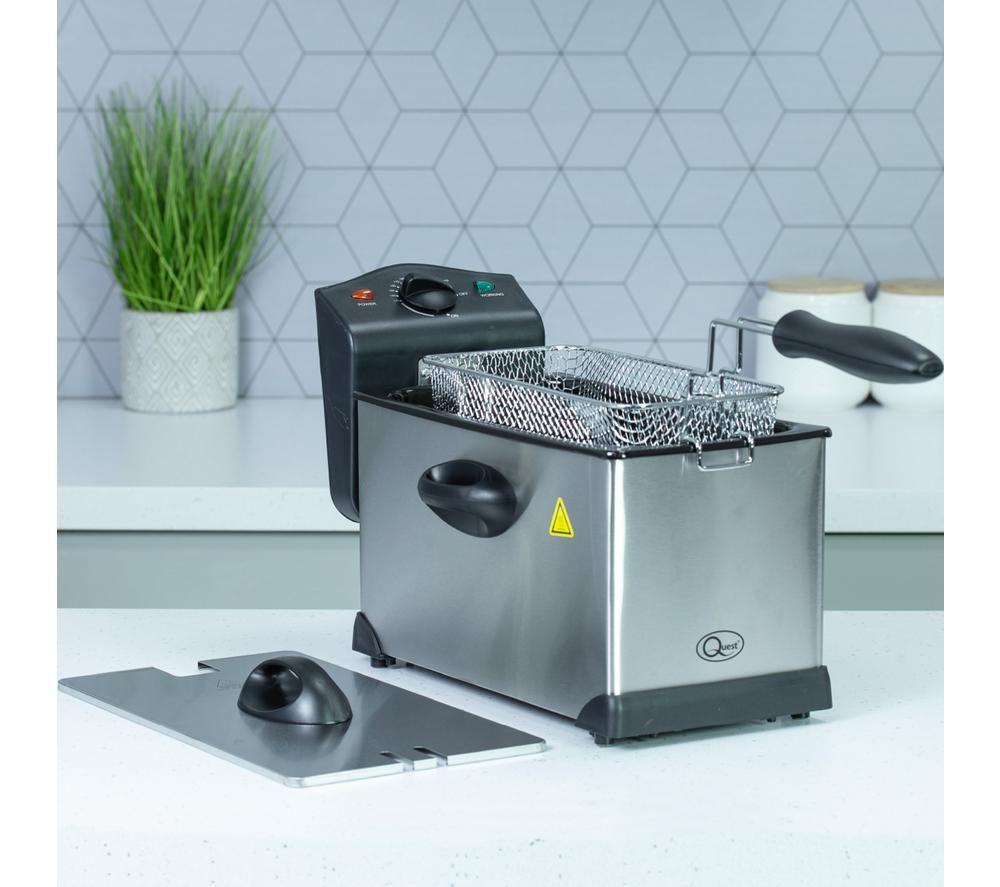 QUEST 35140 Deep Fryer - Black & Silver