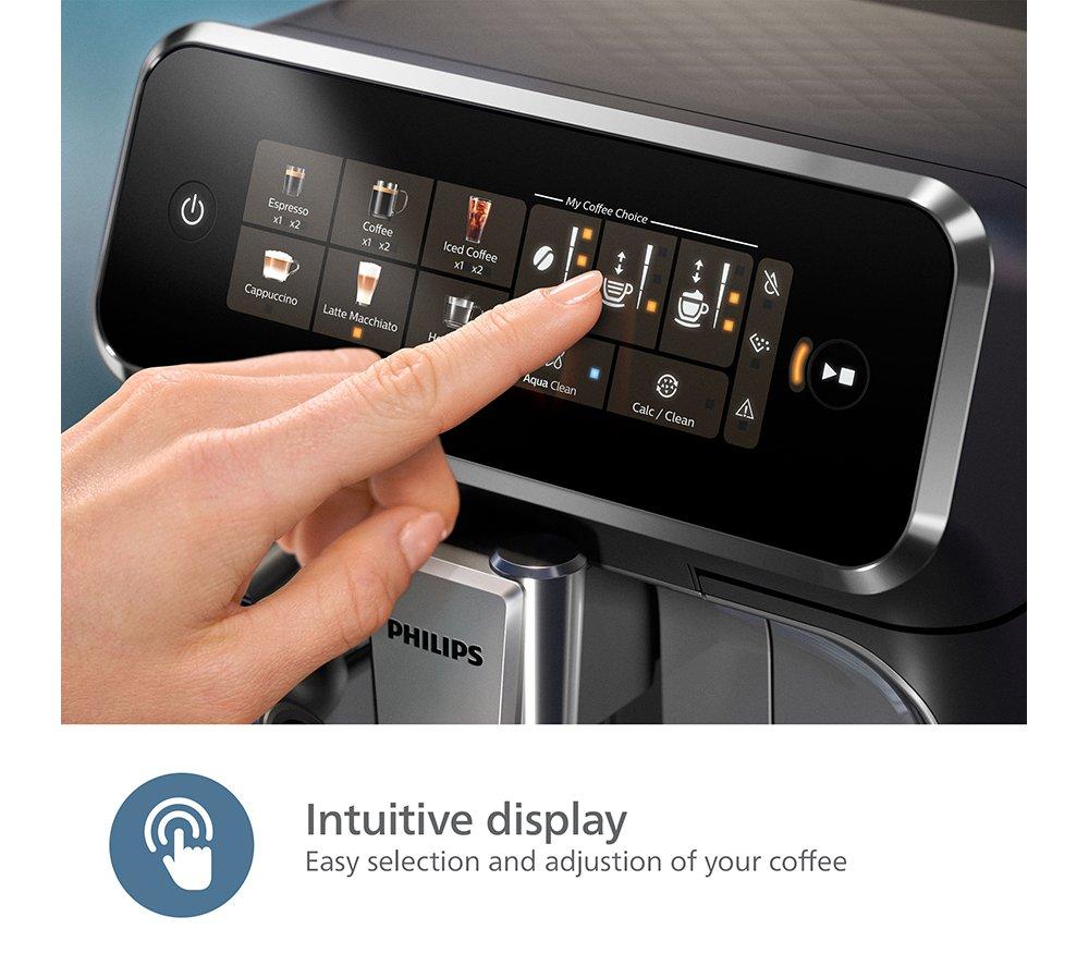 PHILIPS Serie 3300 LatteGo EP3347/90 Cafetera superautomática Smart, de grano a taza - Cromada y negra