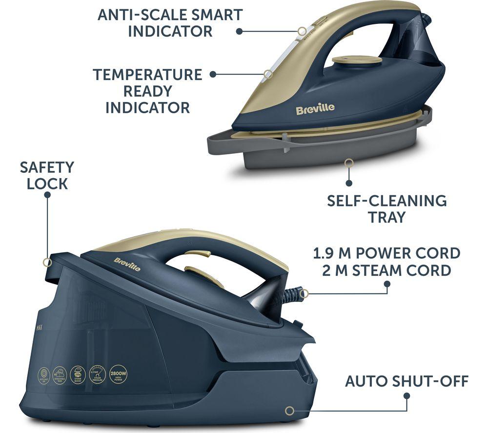 BREVILLE DiamondXpress VIN446 Steam Generator Iron - Faded Blue & Pale Gold