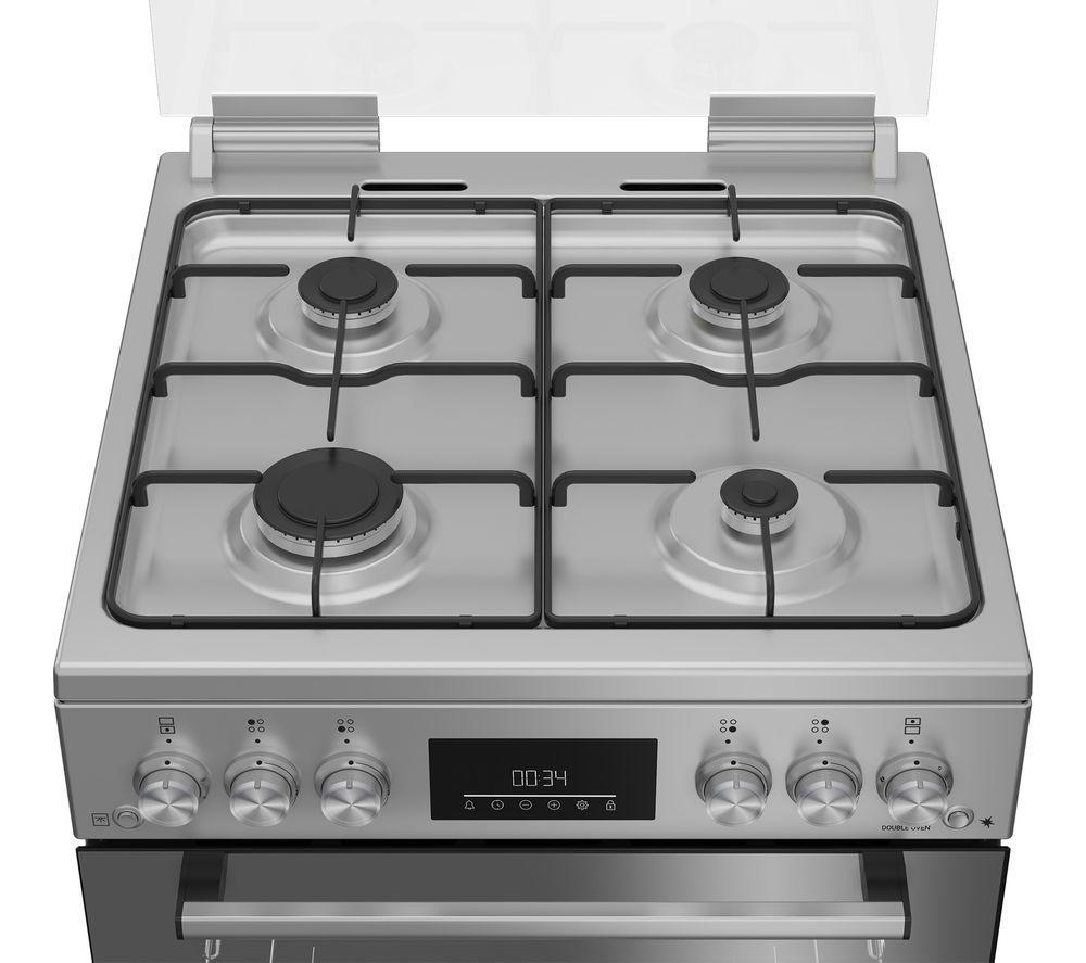 Cocina a gas BEKO Pro FDG6272TCSM de 60 cm - Espejo plateado