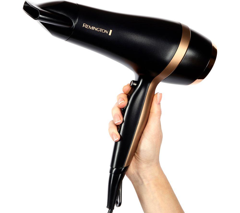 REMINGTON D6960GP Salon Smooth Hairdryer Gift Set - Black & Gold