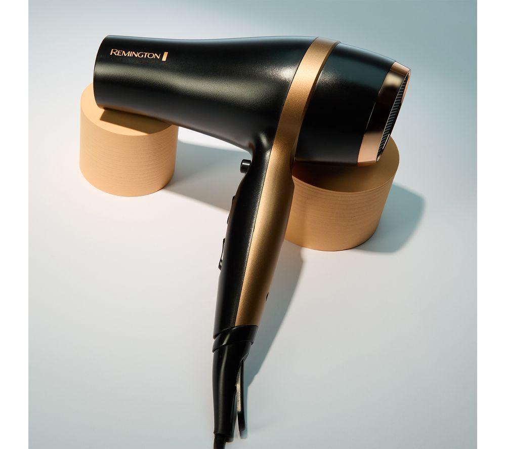 REMINGTON D6960GP Salon Smooth Hairdryer Gift Set - Black & Gold