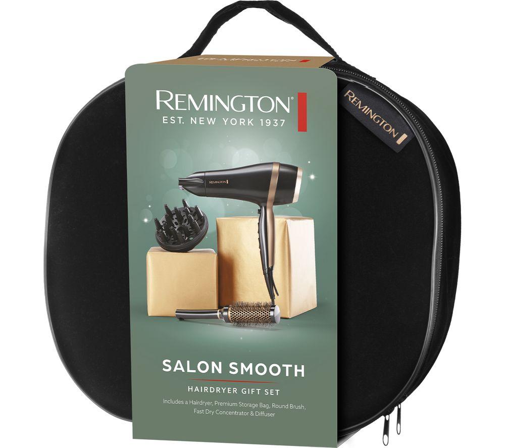 REMINGTON D6960GP Salon Smooth Hairdryer Gift Set - Black & Gold