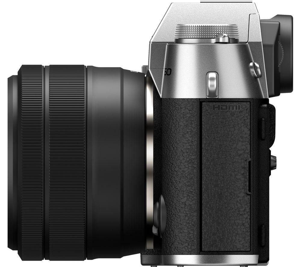 FUJIFILM X-T50 Mirrorless Camera with FUJINON XC 15-45 mm f/3.5-5.6 OIS PZ Lens - Silver