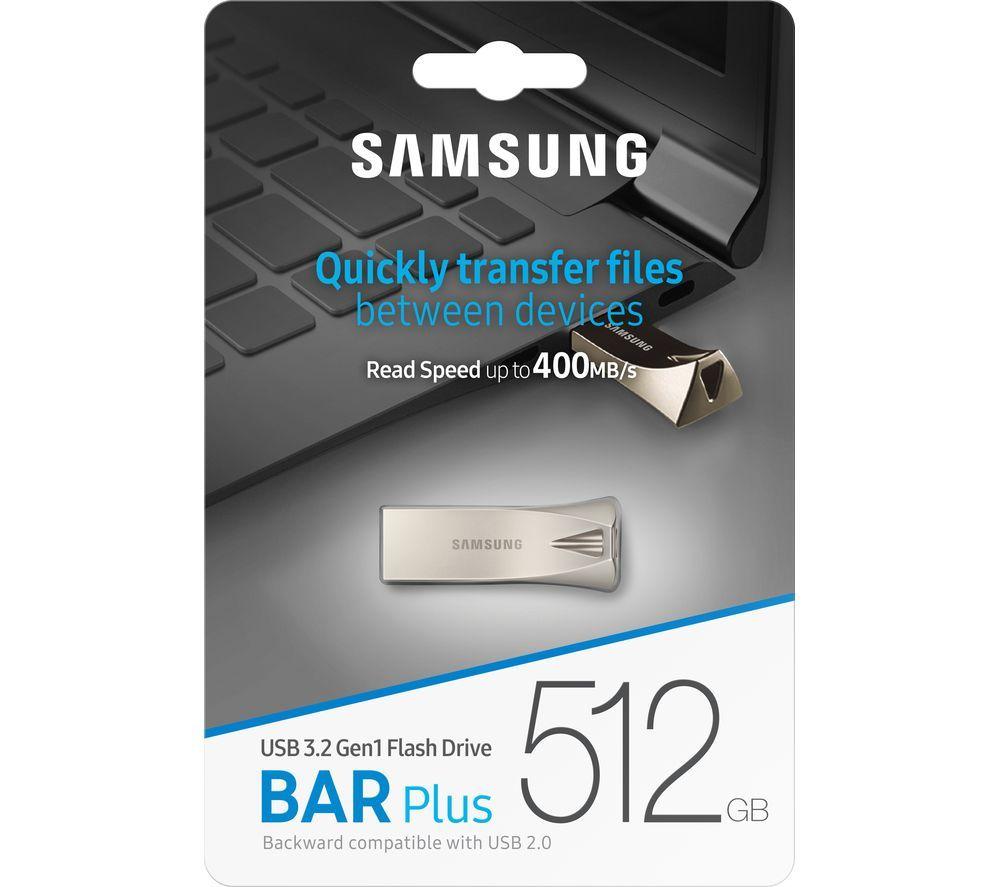 SAMSUNG Bar Plus USB 3.2 Memory Stick - 512 GB, Champagne Silver