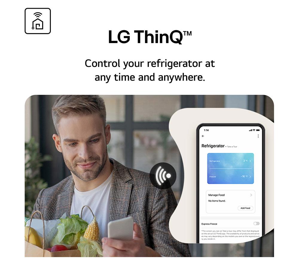 LG InstaView GBG7190CEV Smart 60/40 Fridge Freezer - Essence Black Steel