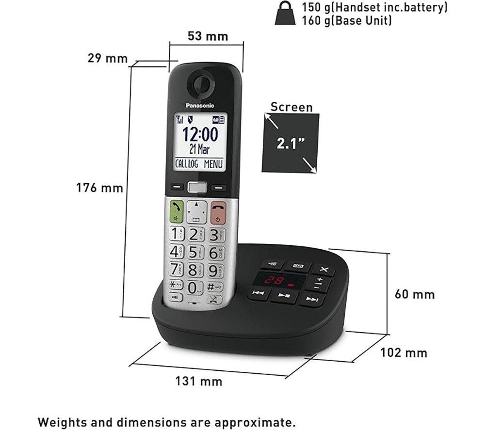 PANASONIC KX-TGU430EB Cordless Phone - Silver & Black