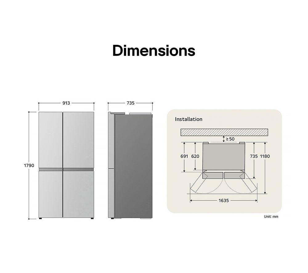 LG NatureFRESH GSLC40PYPE Frigorífico americano - Plata premium