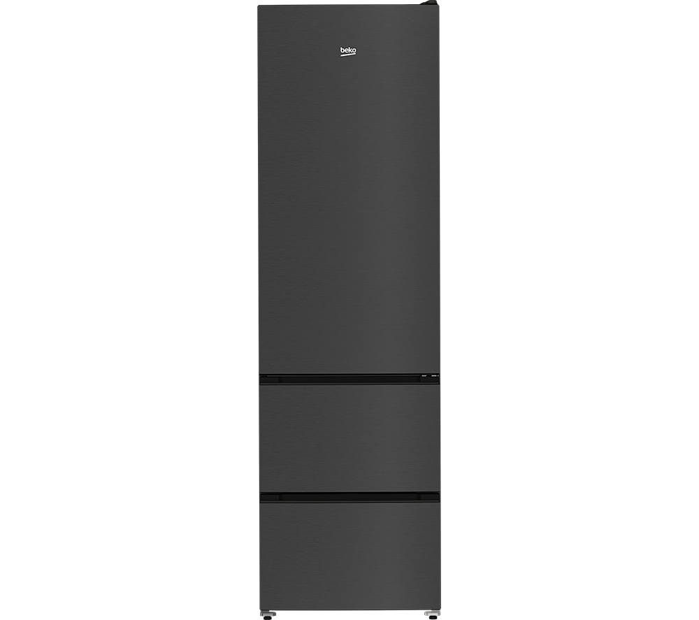 BEKO Pro HarvestFresh GNE4603VPZ 70/30 Fridge Freezer - Black Steel
