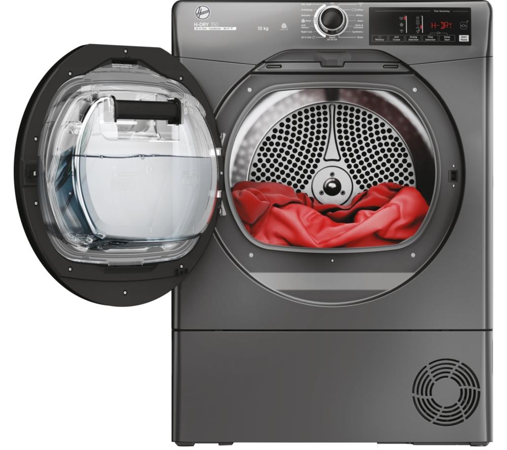 Secadora de Condensación Hoover H-Dry 350 HRE C10TBER-8 con WiFi, 10 kg, Grafito