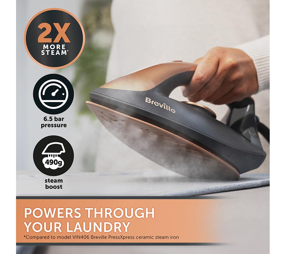 BREVILLE DiamondXpress VIN445 Steam Generator Iron - Dark Grey & Rose Gold