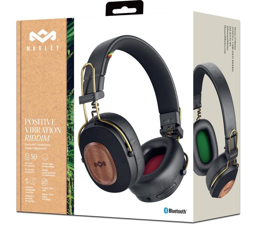 Auriculares inalámbricos con cancelación de ruido por Bluetooth Positive Vibration Riddim de HOUSE OF MARLEY - Negro y dorado