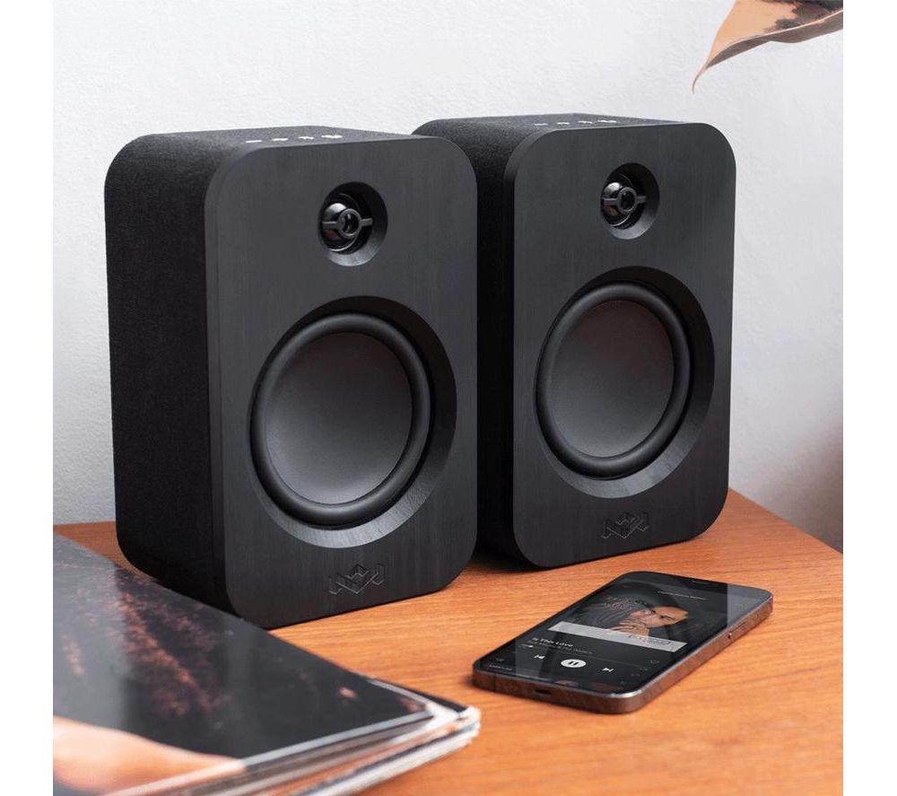 HOUSE OF MARLEY Get Together Duo Bluetooth Bookshelf Speakers - Black