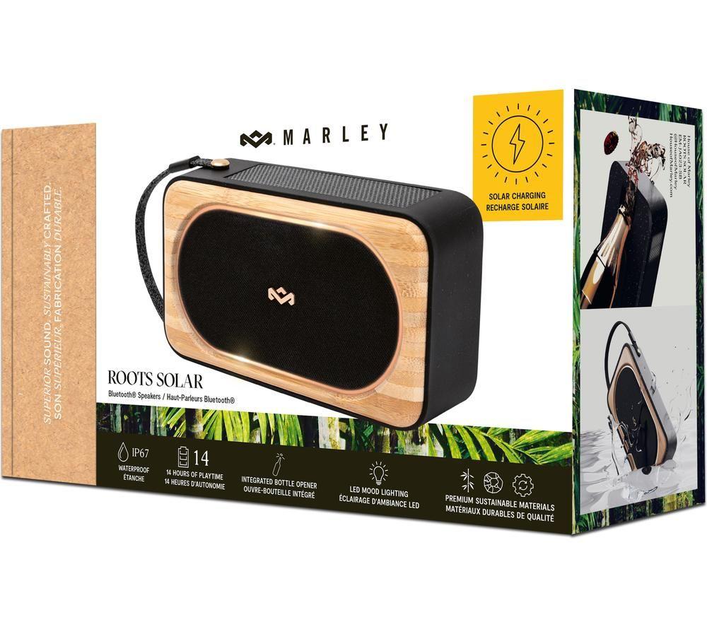 HOUSE OF MARLEY Roots Solar Portable Bluetooth Speaker - Black
