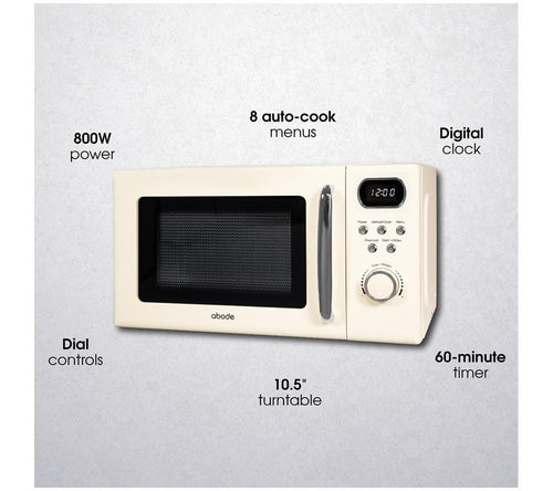 ABODE AMD2004C Compact Solo Microwave - Cream