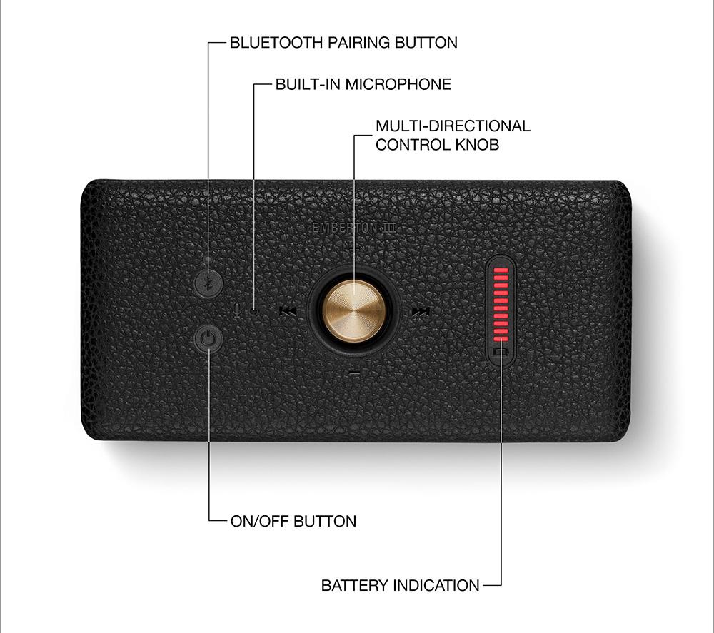 MARSHALL Emberton III Portable Bluetooth Speaker - Black & Brass