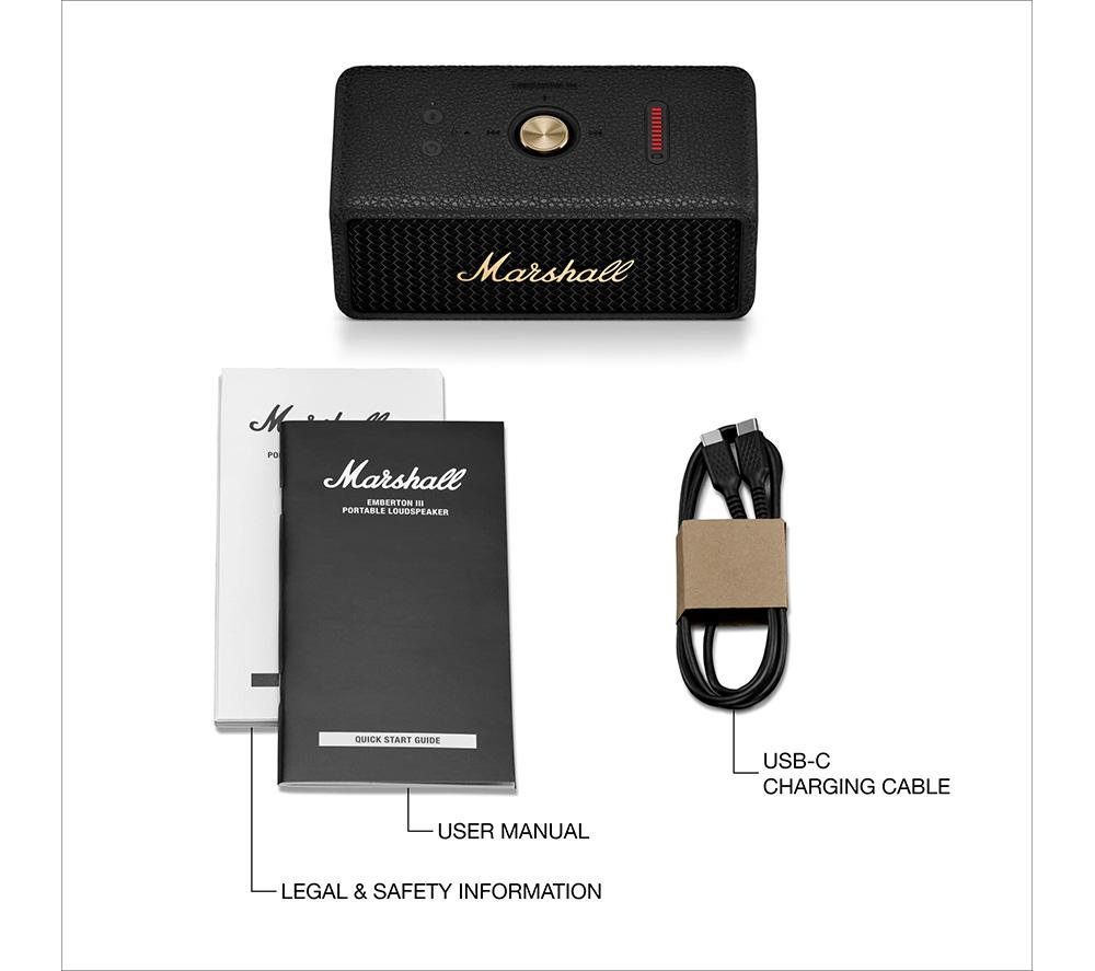 MARSHALL Emberton III Portable Bluetooth Speaker - Black & Brass