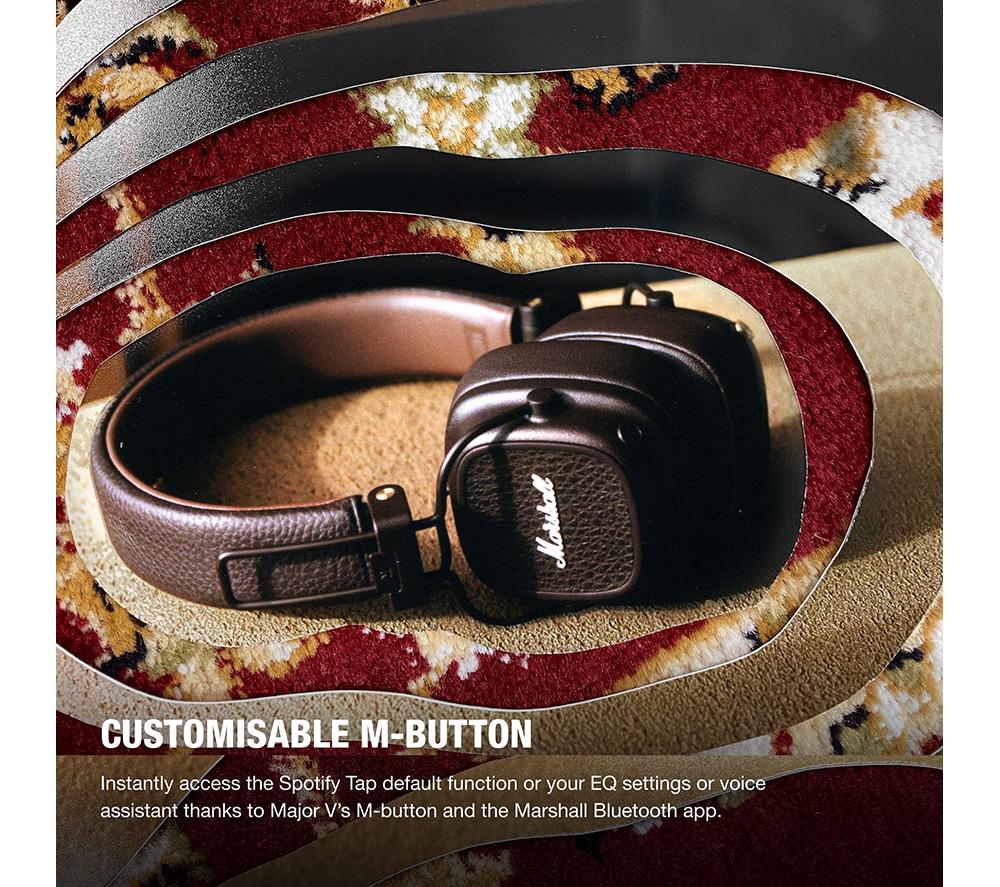 MARSHALL Major V Wireless Bluetooth Headphones - Brown