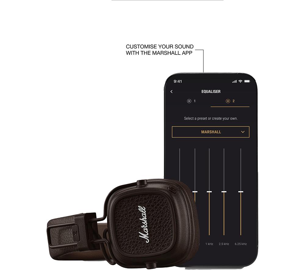 MARSHALL Major V Wireless Bluetooth Headphones - Brown