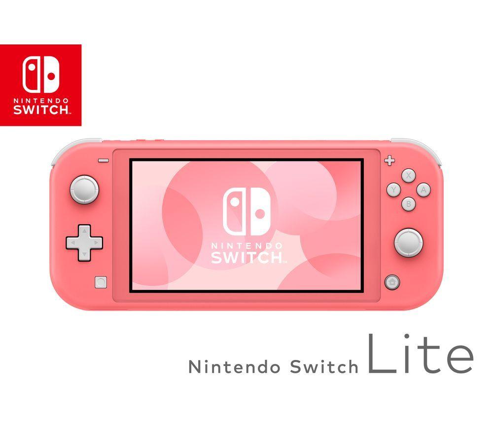 NINTENDO Switch Lite (Coral) & Switch Lite Carrying Case (Animal Crossing: New Horizons Edition) Bundle