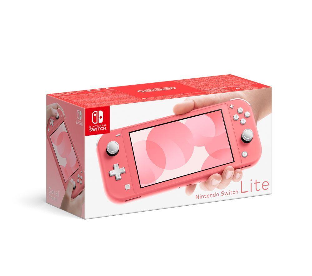 NINTENDO Switch Lite (Coral) & Switch Lite Carrying Case (Animal Crossing: New Horizons Edition) Bundle