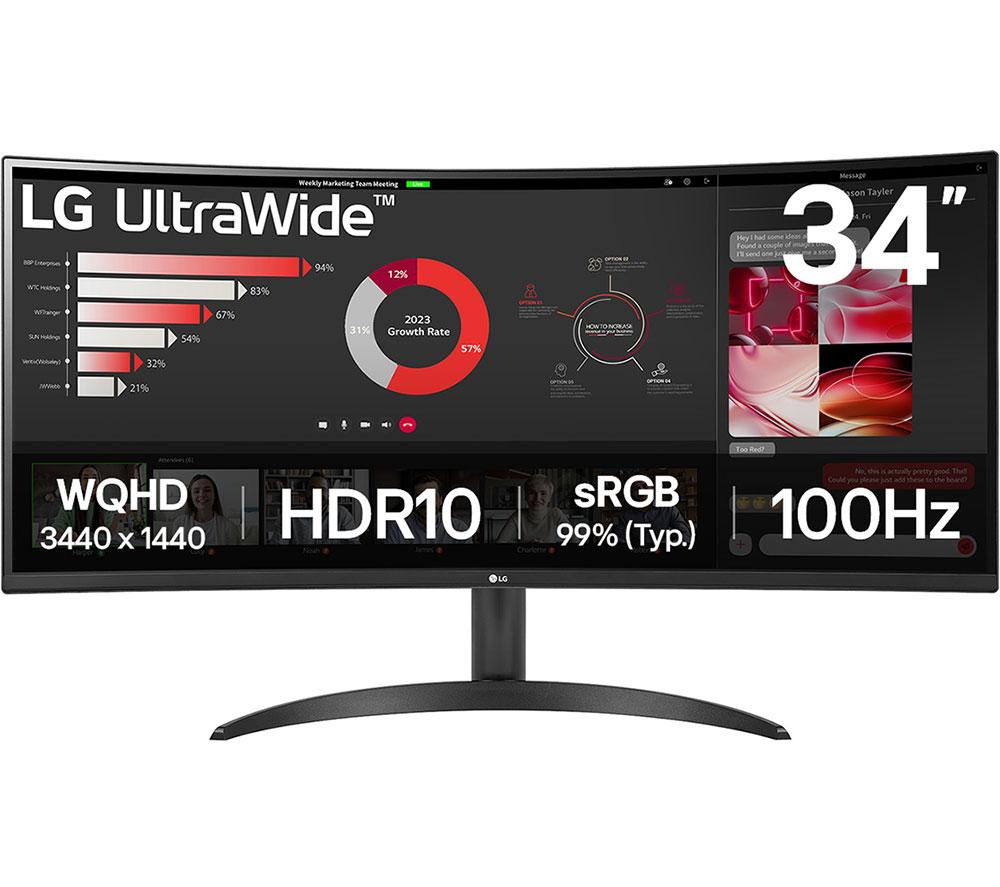 LG UltraWide 34WR50Qk-B.AEK Quad HD 34" Curved VA LCD Monitor - Black