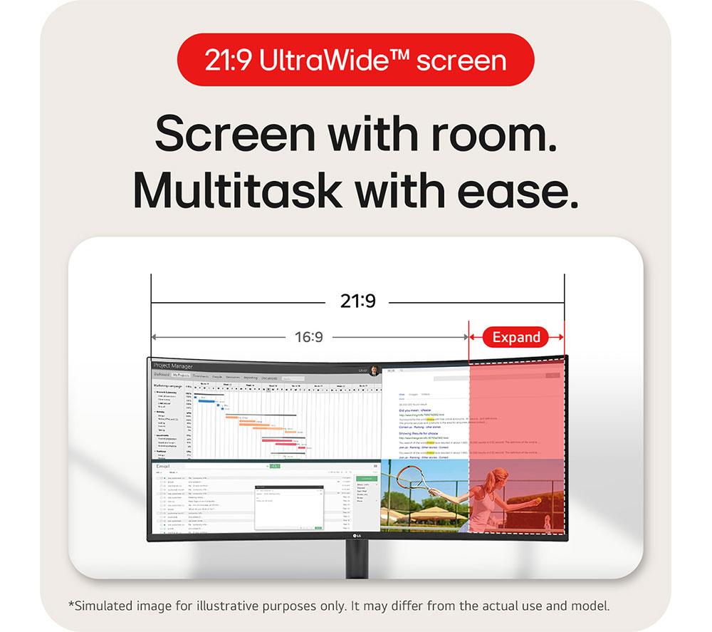 LG UltraWide 34WR50Qk-B.AEK Quad HD 34" Curved VA LCD Monitor - Black