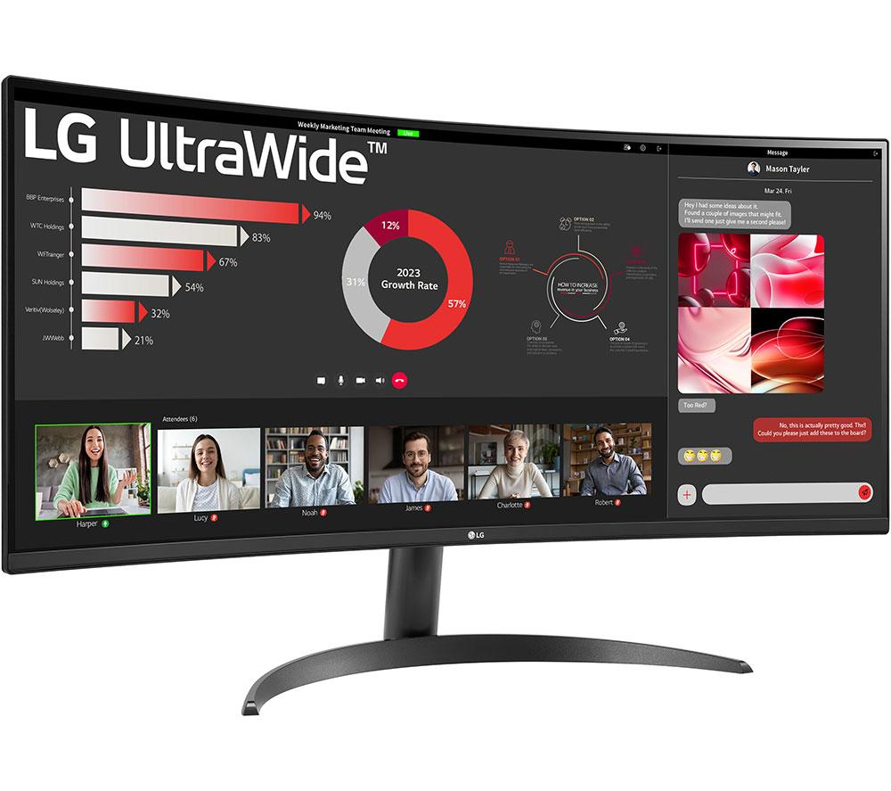 LG UltraWide 34WR50Qk-B.AEK Quad HD 34" Curved VA LCD Monitor - Black
