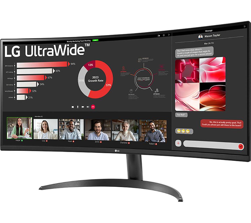 LG UltraWide 34WR50Qk-B.AEK Quad HD 34" Curved VA LCD Monitor - Black