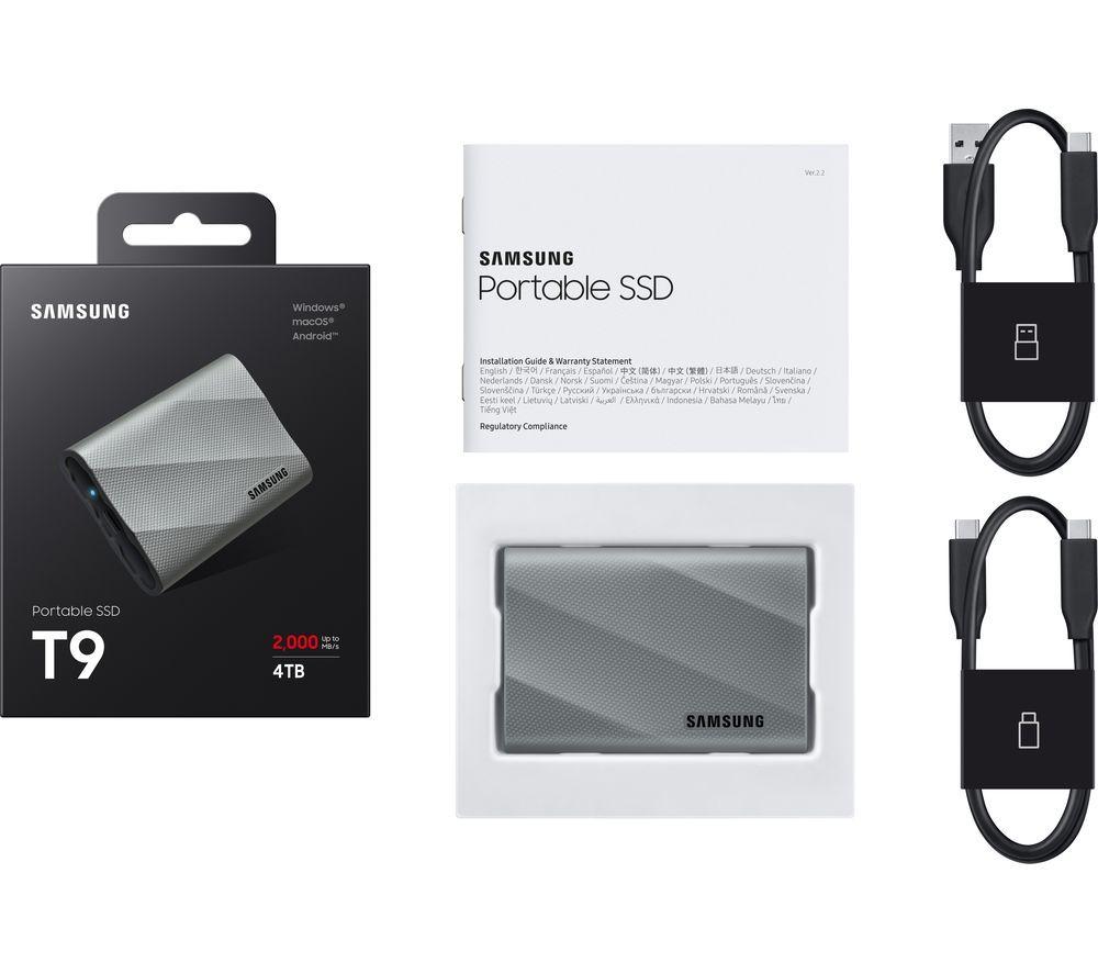 SAMSUNG T9 External SSD - 4 TB, Grey