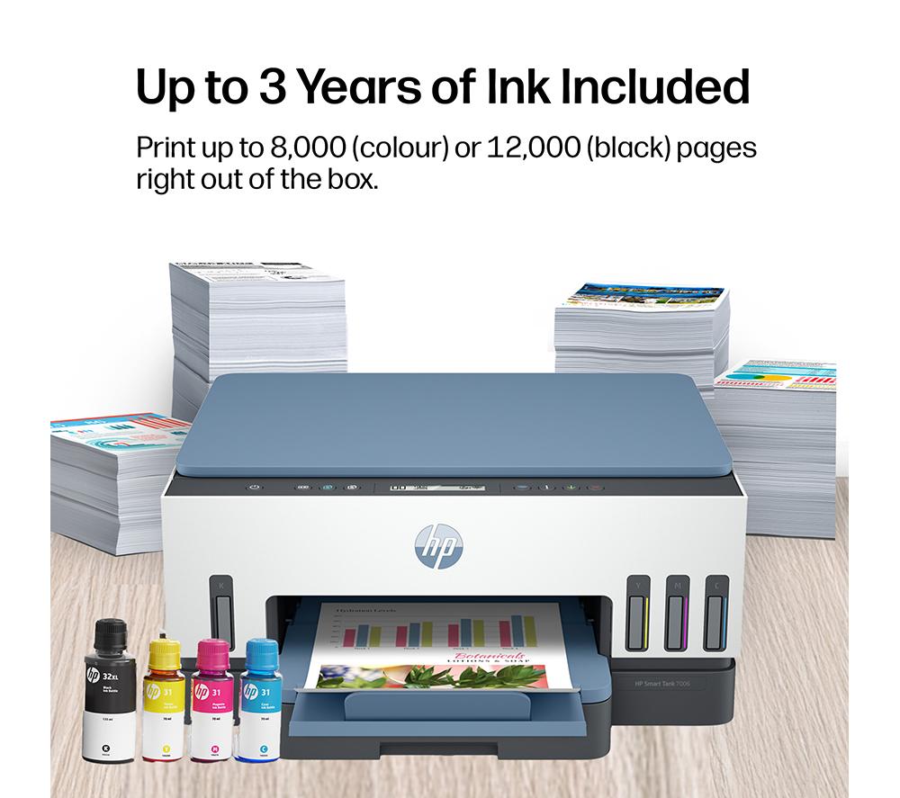 Impresora de inyección de tinta inalámbrica todo en uno HP Smart Tank 7006
