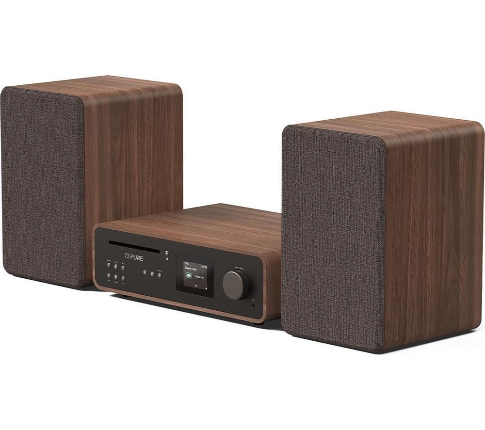 PURE Classic Stereo Traditional Hi-Fi System - Coffee Black & Walnut