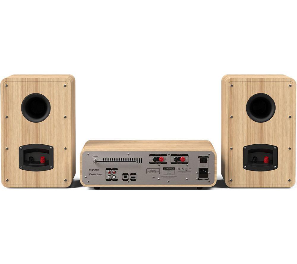 PURE Classic Stereo Traditional Hi-Fi System - Cotton White & Oak
