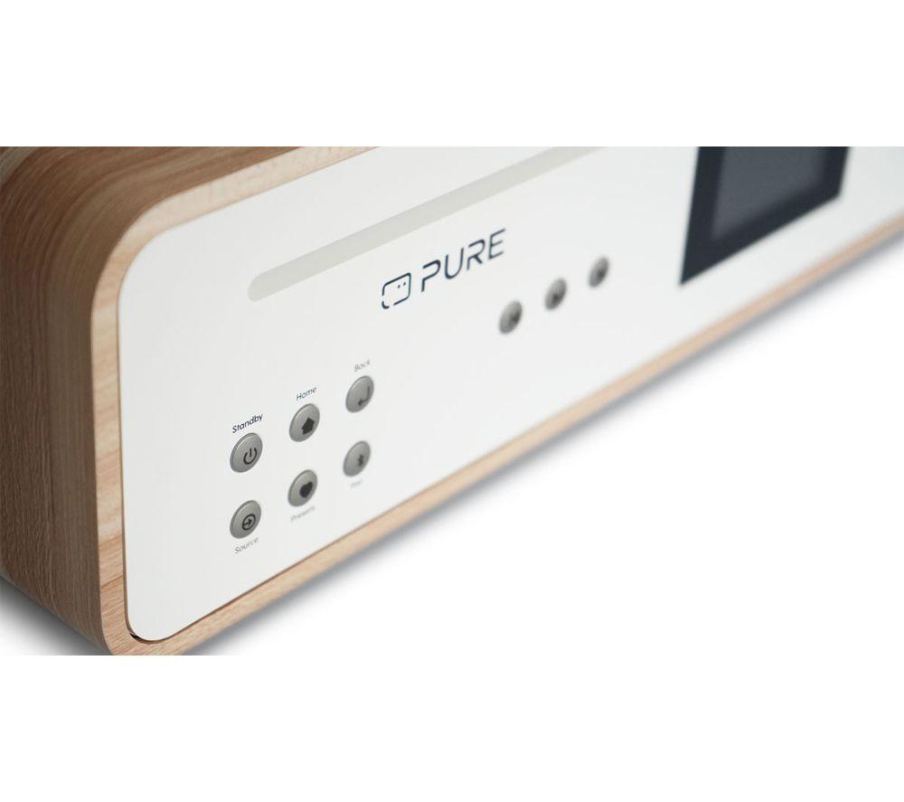 PURE Classic Stereo Traditional Hi-Fi System - Cotton White & Oak